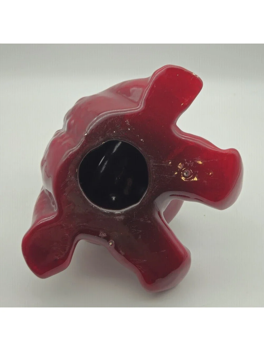 MCM Burgandy Ceramic Frog Toothpaste/Toothbrush Holder